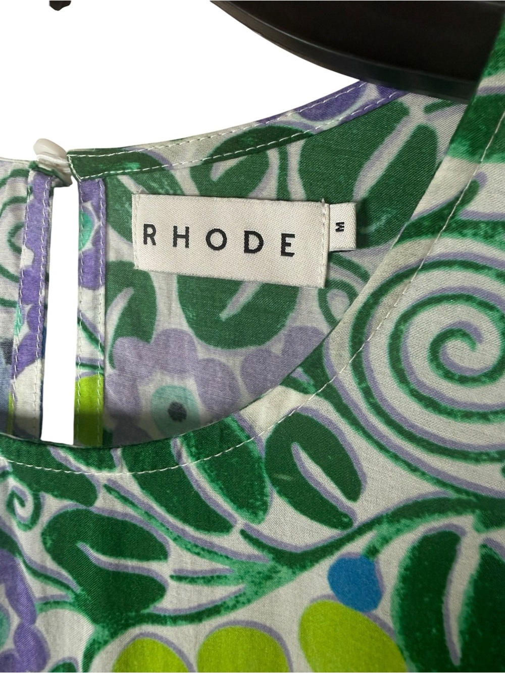 RHODE Violet Dress Wisteria Aura Blossom Floral Organic Cotton Blend Medium - Picture 4 of 11